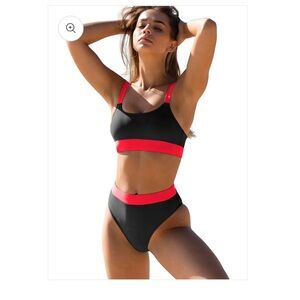 NWOT Black and Red Bikini Set size Small
